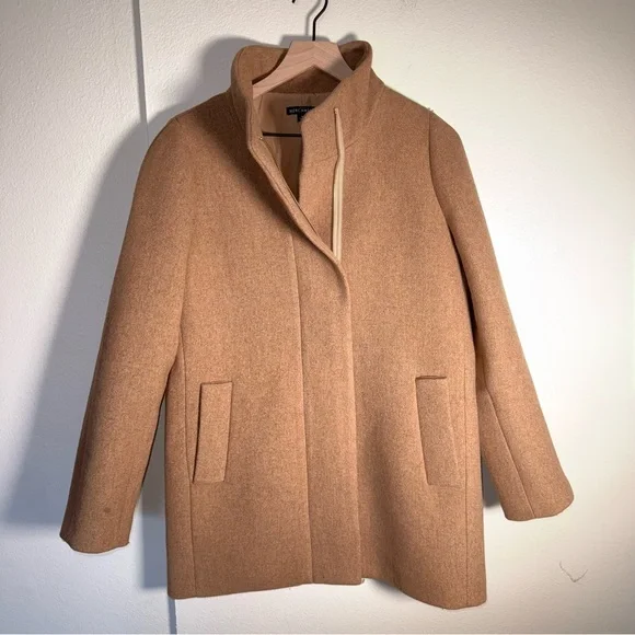 J.CREW City Coat Classic wool blend outerwear old money minimalist collar coat 8 - Picture 6 of 7